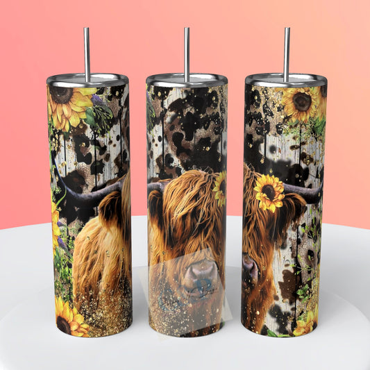 Highland cow tumbler