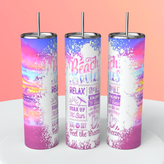 Beach rules tumbler