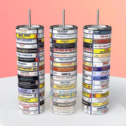 Country music tape tumbler