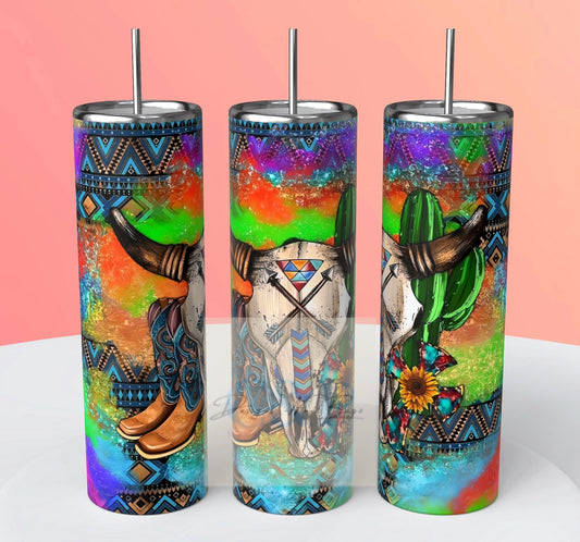 Colorful western tumbler