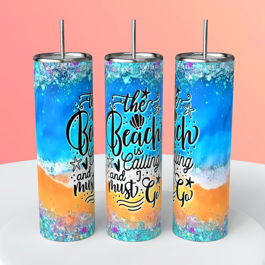 Beach calling tumbler